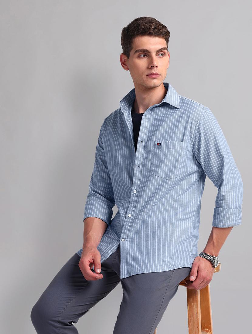 men striped cotton casual shirt - 21338407 - Standard Image - 1