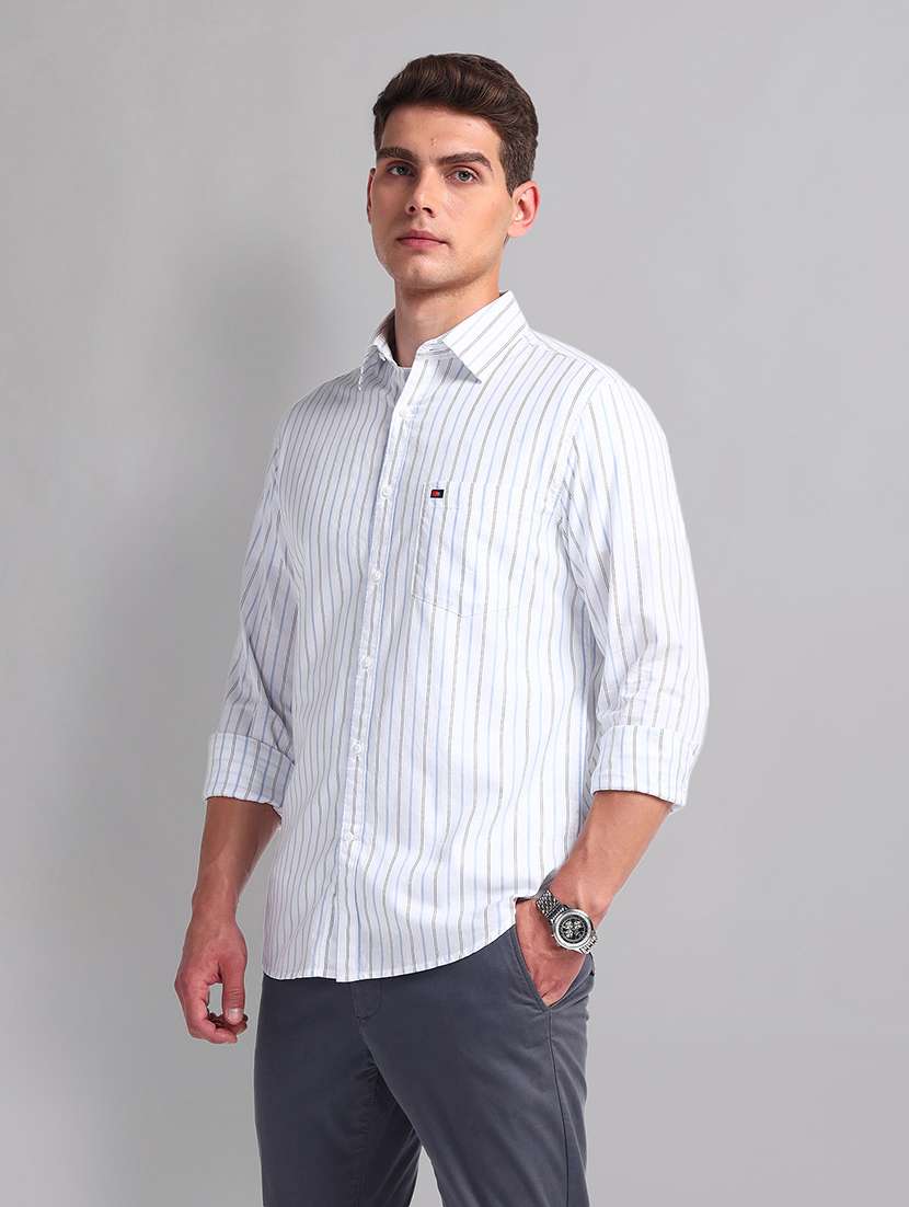 men white cotton casual shirt - 21338408 -  Standard Image - 1