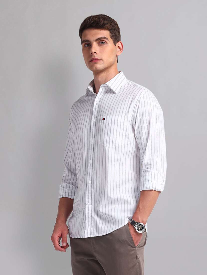 men white cotton casual shirt - 21338409 -  Standard Image - 1