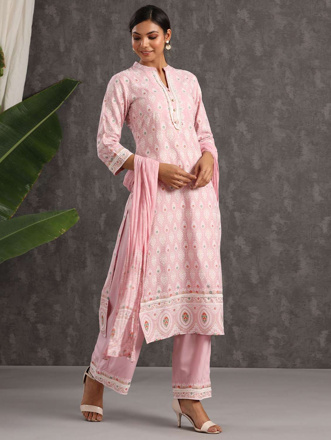 women kurta palazzo set with dupatta - 21338544 -  Standard Image - 1