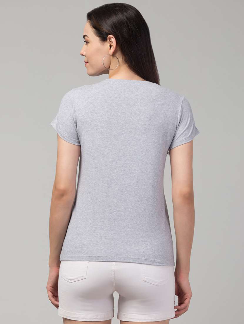 women solid short sleeves plain t-shirt - 21339467 -  Standard Image - 1