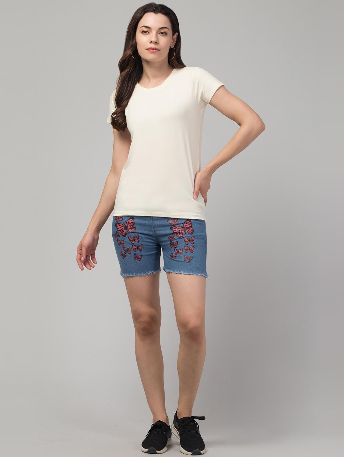 women solid short sleeves plain t-shirt - 21339469 - Standard Image - 4