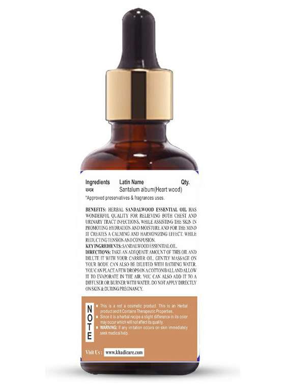 khadi care herbal sandalwood essential oil - 15ml - 21339485 - Standard Image - 1