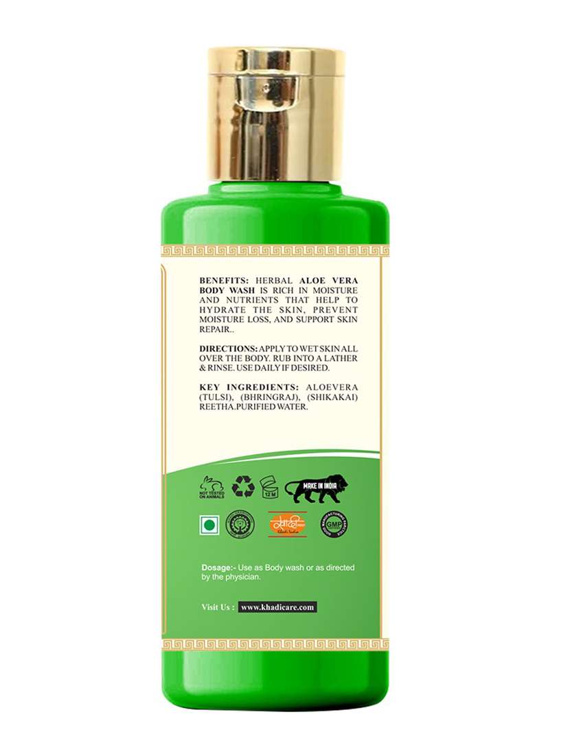 khadi care herbal aloevera body wash - 210ml - 21339486 -  Standard Image - 1