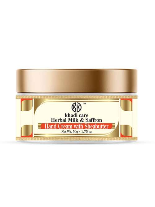 khadi care herbal milk & saffron hand cream with sheabutter - 50g