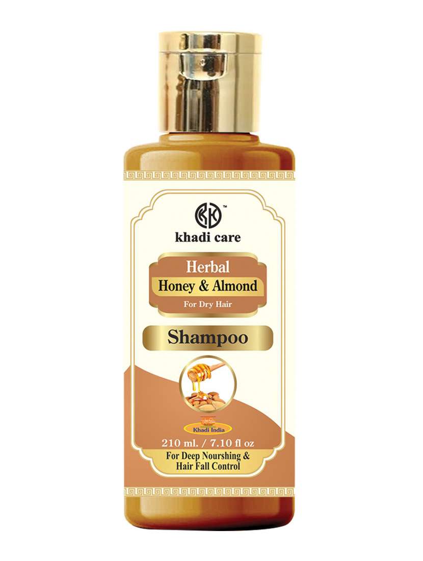khadi care herbal honey & almond oil shampoo - 210ml