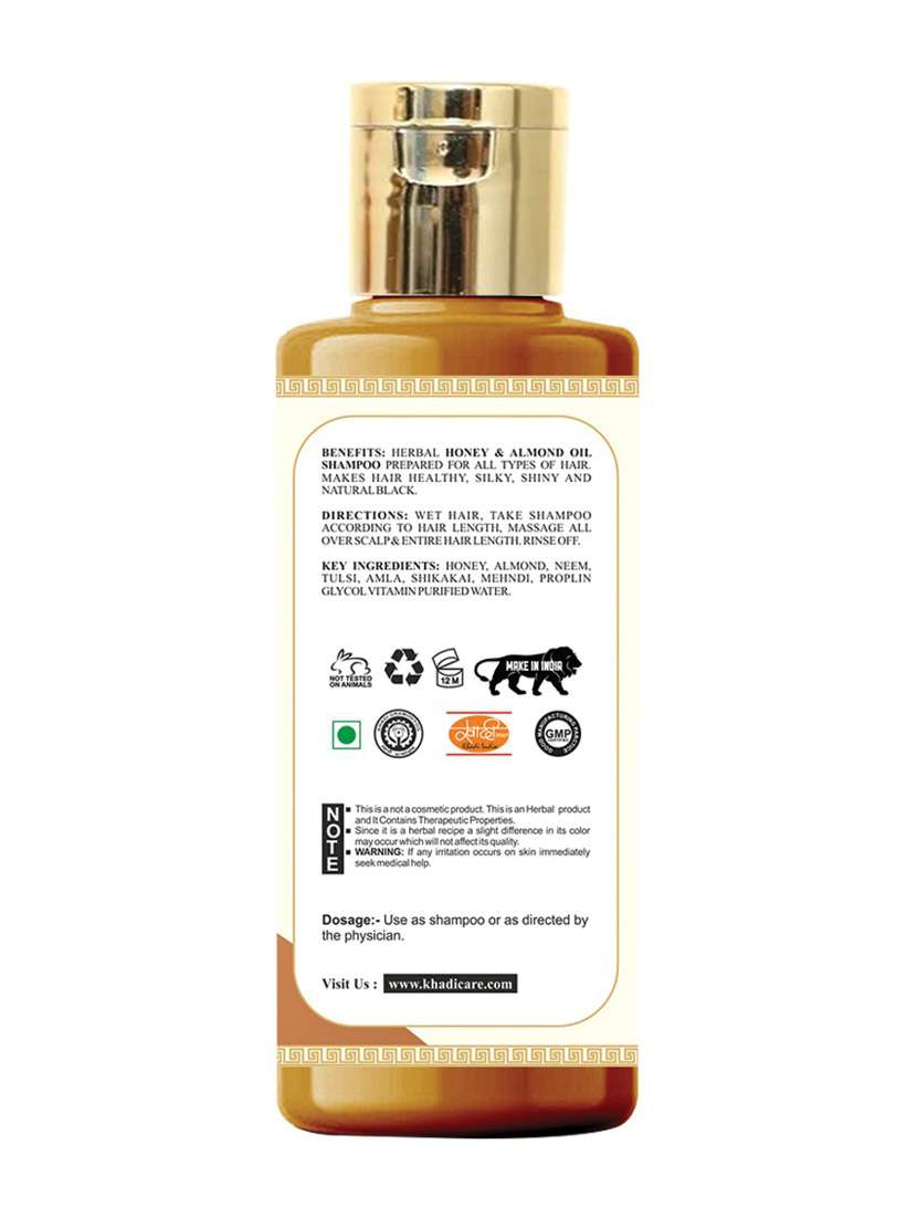 khadi care herbal honey & almond oil shampoo - 210ml - 21339521 -  Standard Image - 1