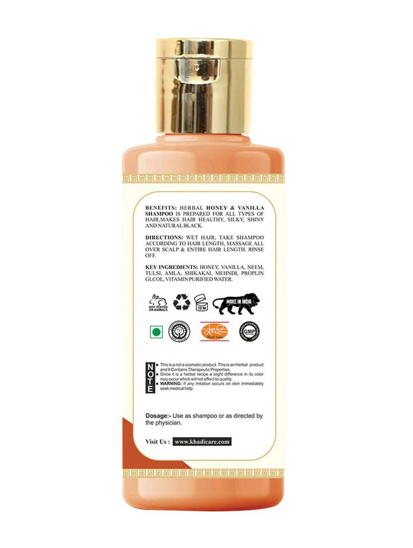 khadi care herbal honey & vanilla shampoo - 210ml - 21339523 - Standard Image - 1