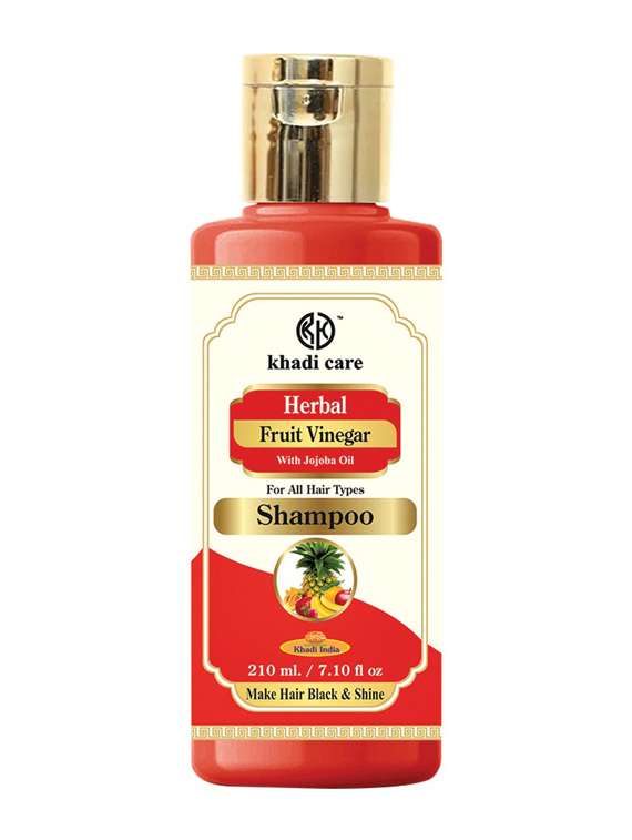khadi care herbal fruit vinegar shampoo with jojoba oil - 210ml