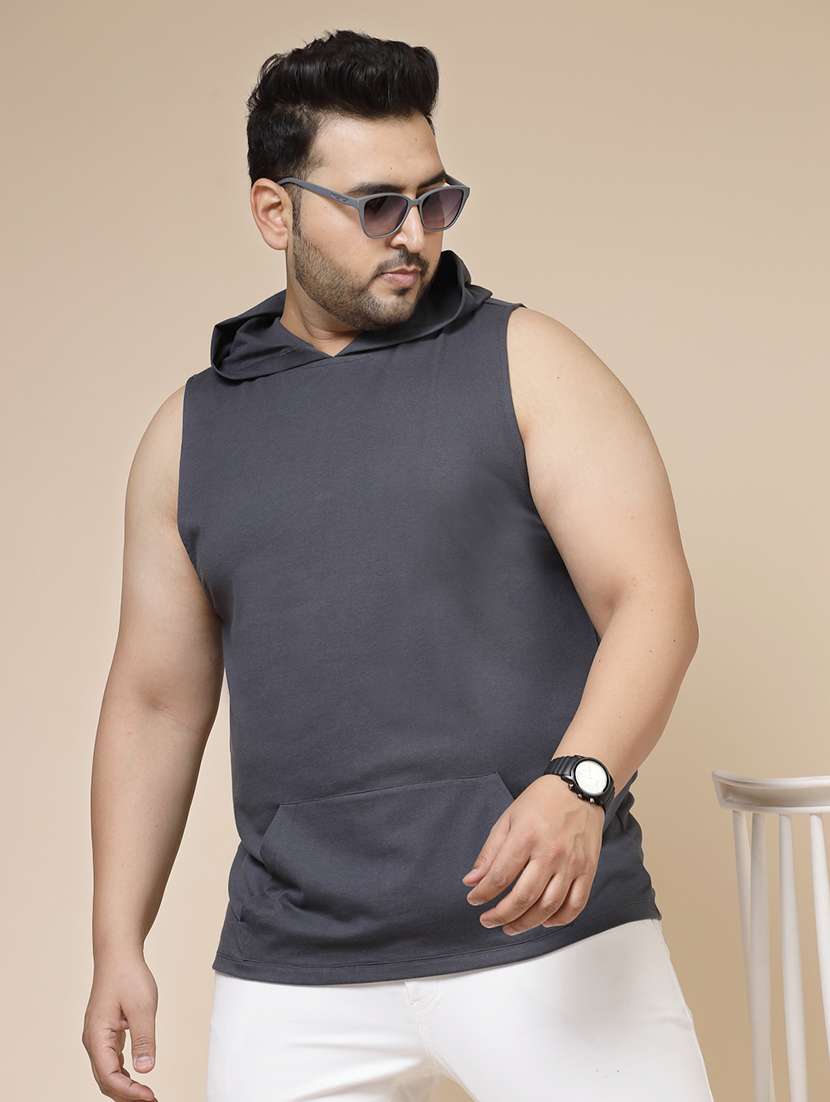 men grey jersey hooded t-shirt - 21339615 -  Standard Image - 1