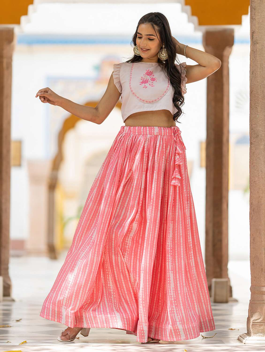 women semi-stitched lehenga choli
