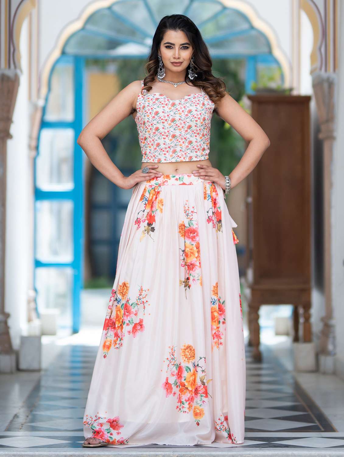 women semi-stitched lehenga choli 