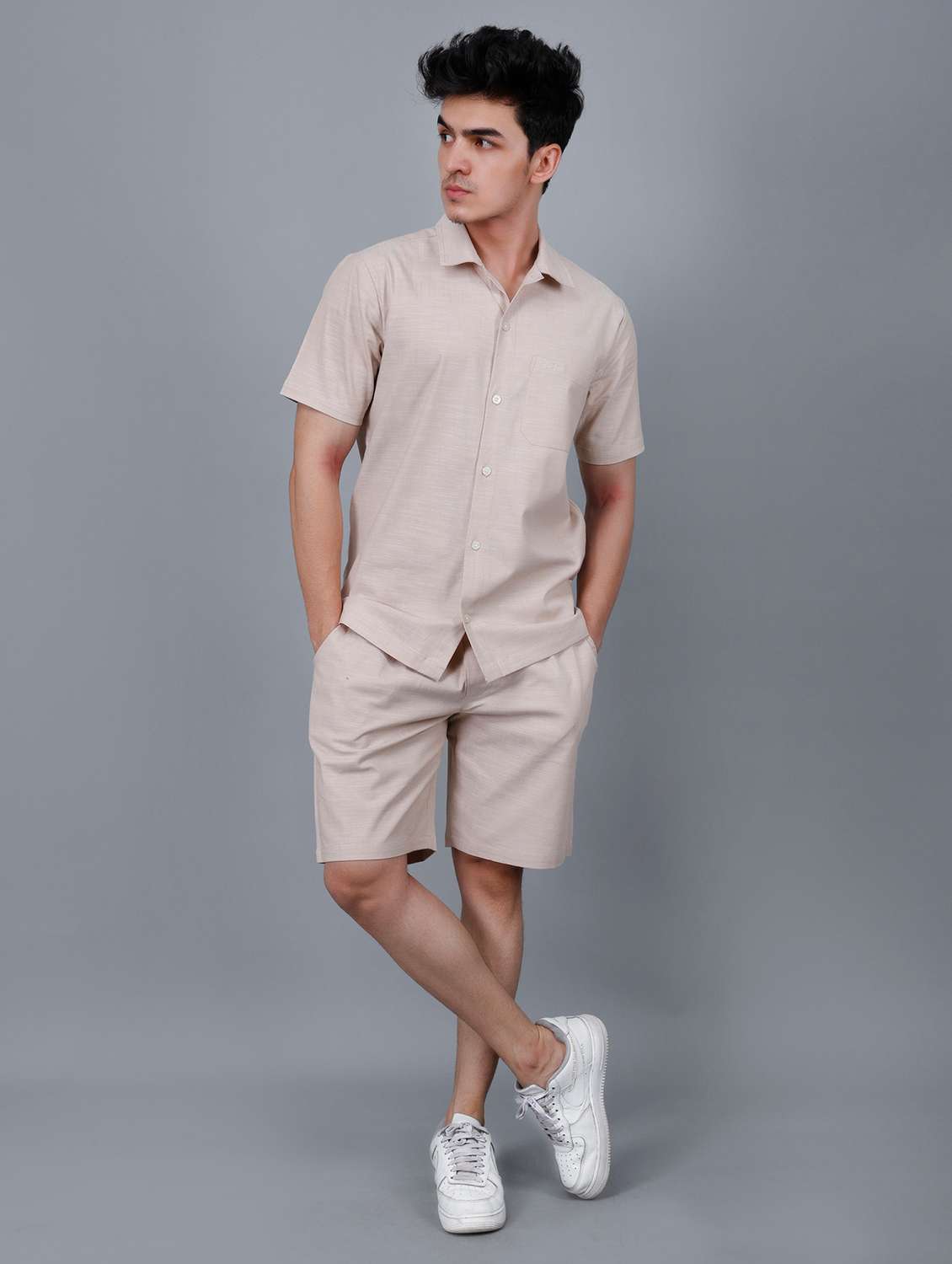 men solid set co-ord set - 21339731 -  Standard Image - 1