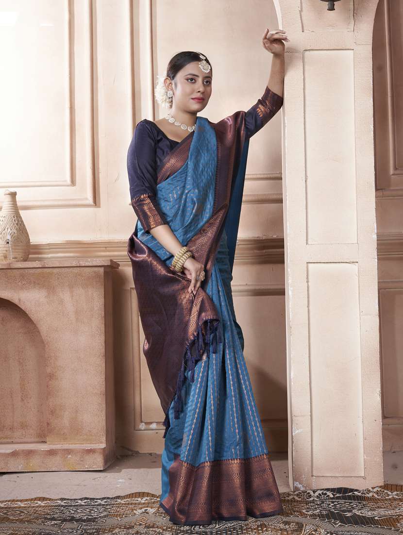 women self design kanjivaram saree with blouse - 21340479 - Standard Image - 1