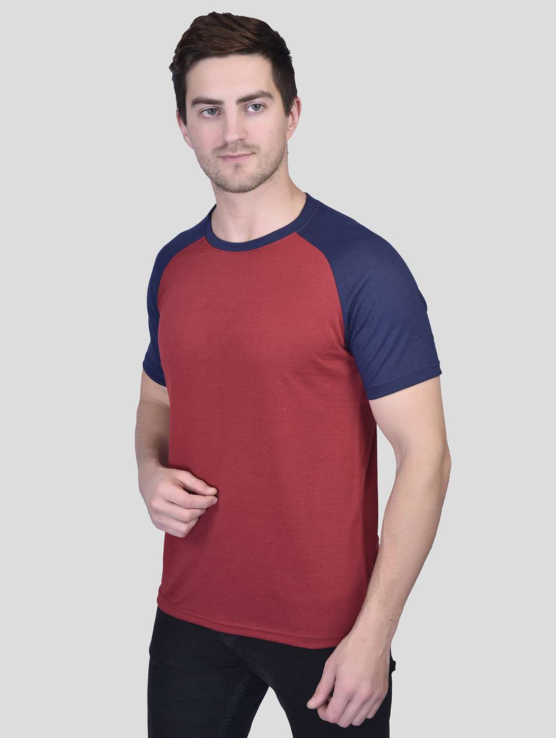 men color block round neck t-shirt - 21340539 - Standard Image - 1