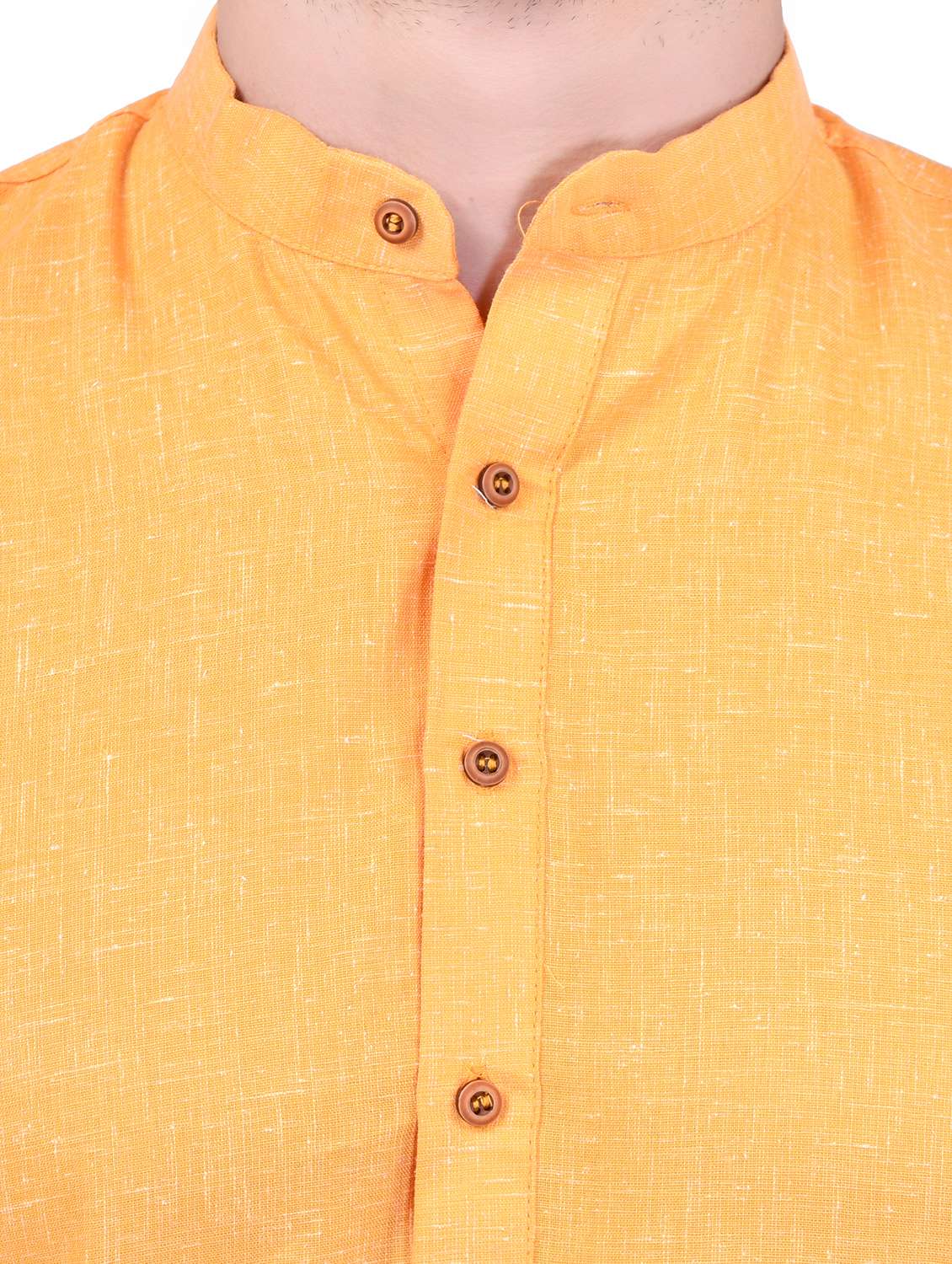 men mandarin neck solid short kurta - 21340623 - Standard Image - 4