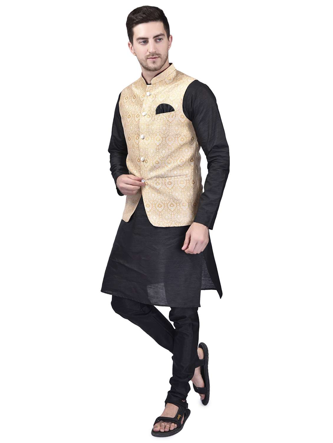 mens kurta pyjama ethnic wear set with nehru jacket - 21340704 -  Standard Image - 1