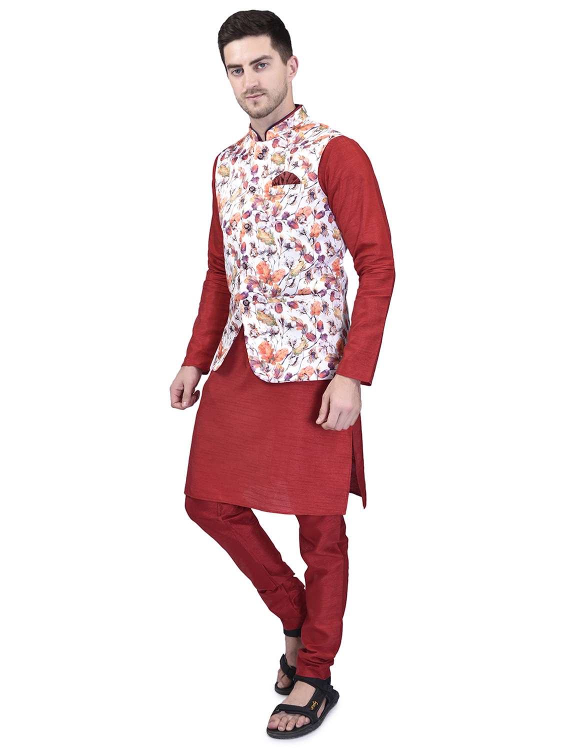 mens kurta pyjama ethnic wear set with nehru jacket - 21340712 -  Standard Image - 1
