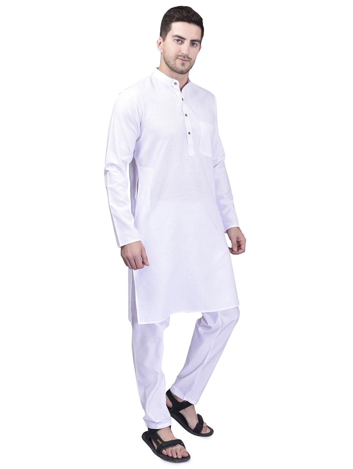 men solid kurta pyjama ethnic wear set - 21340769 - Standard Image - 1