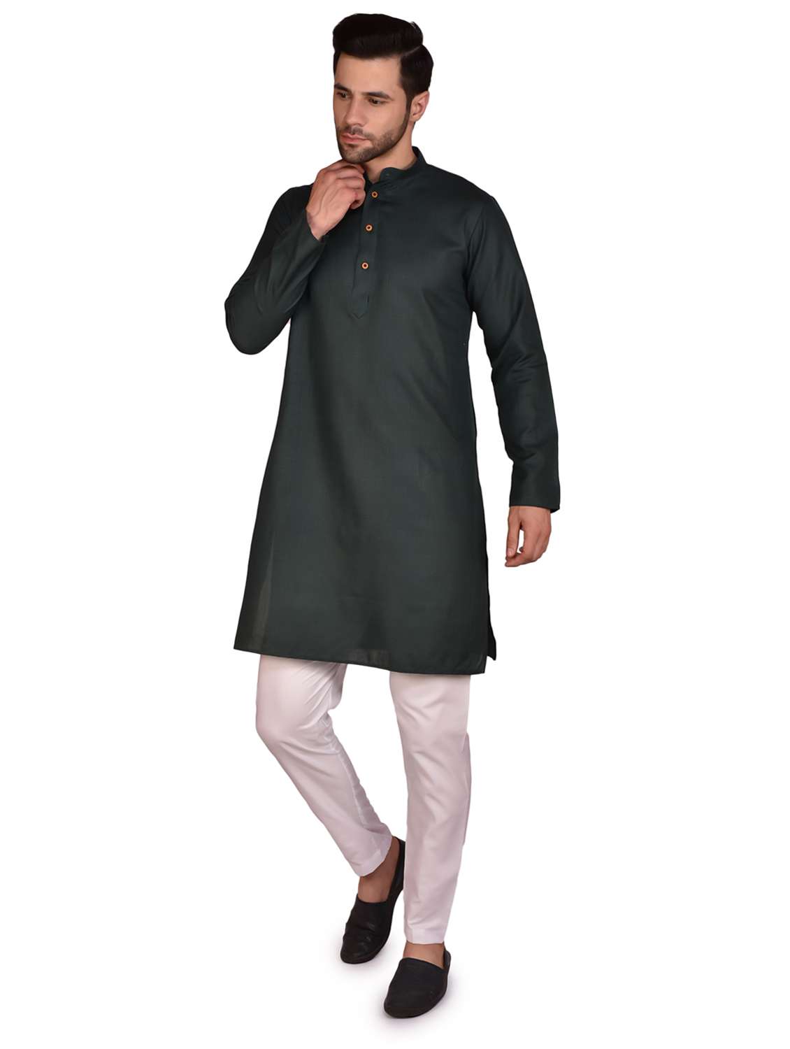 men solid kurta pyjama ethnic wear set - 21340776 -  Standard Image - 1