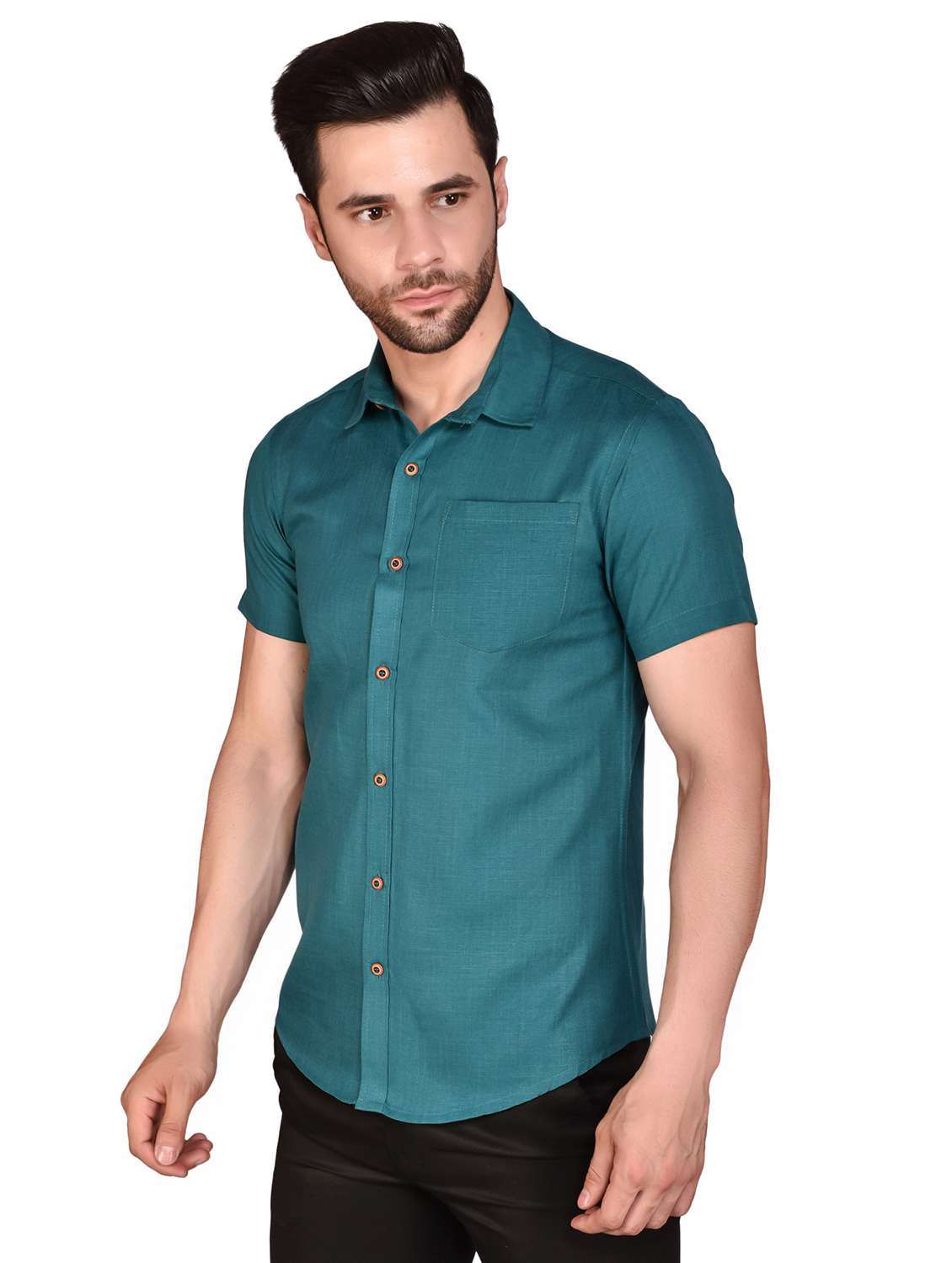 men solid casual shirt - 21340799 -  Standard Image - 1