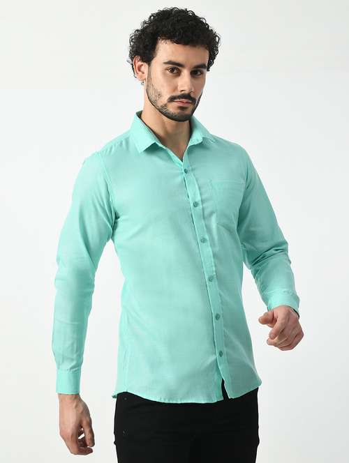 men solid cotton casual shirt - 21340810 - Standard Image - 0