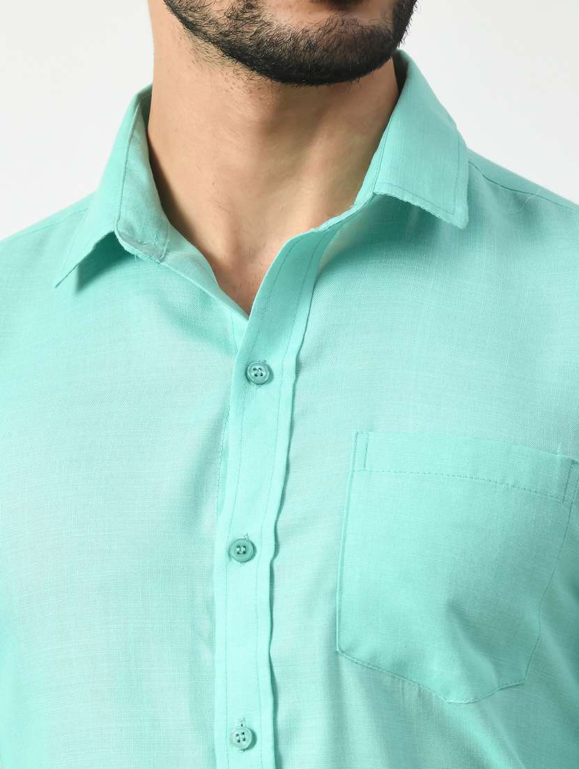 men solid cotton casual shirt - 21340810 - Standard Image - 4