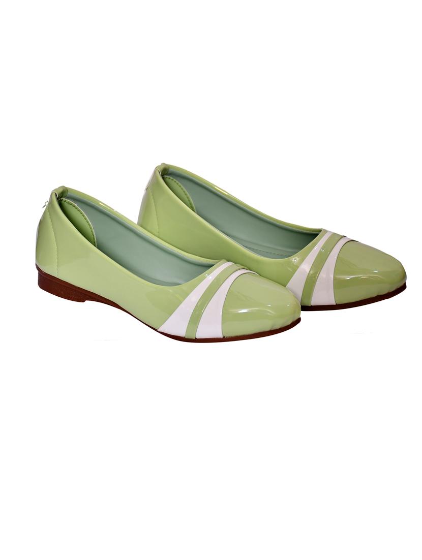 green leatherette slip on ballerina - 21340952 - Standard Image - 1