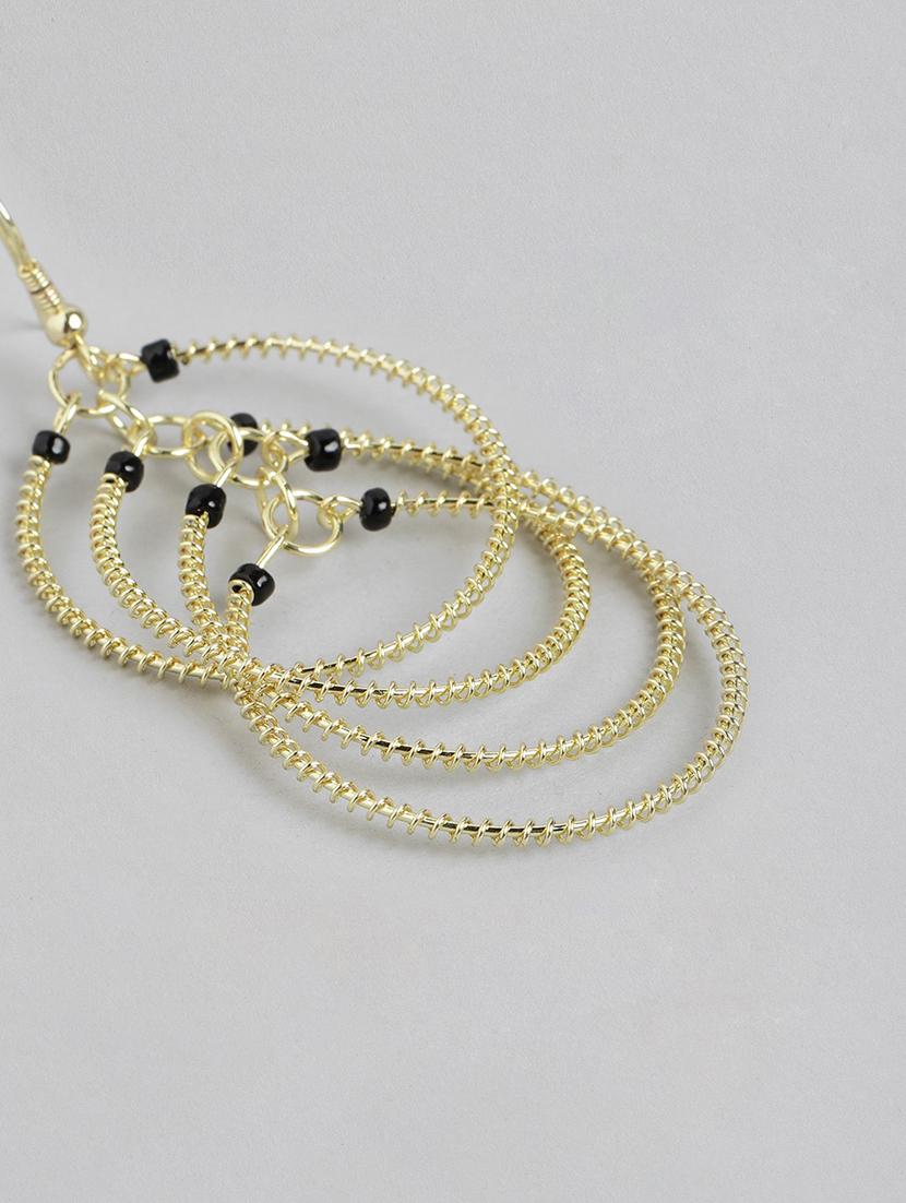 gold metal drop earrings - 21341459 - Standard Image - 1