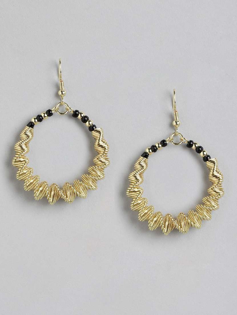 gold metal drop earrings