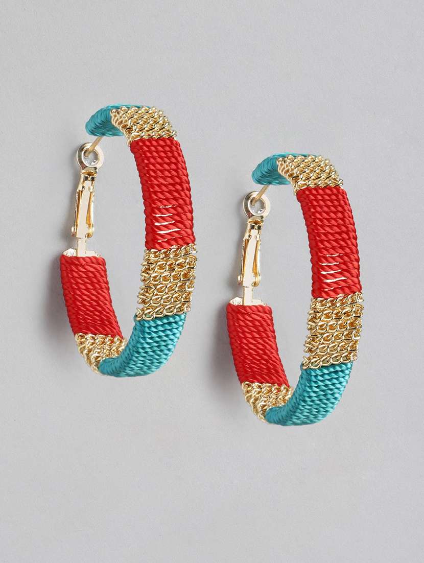 red metal hoop earrings