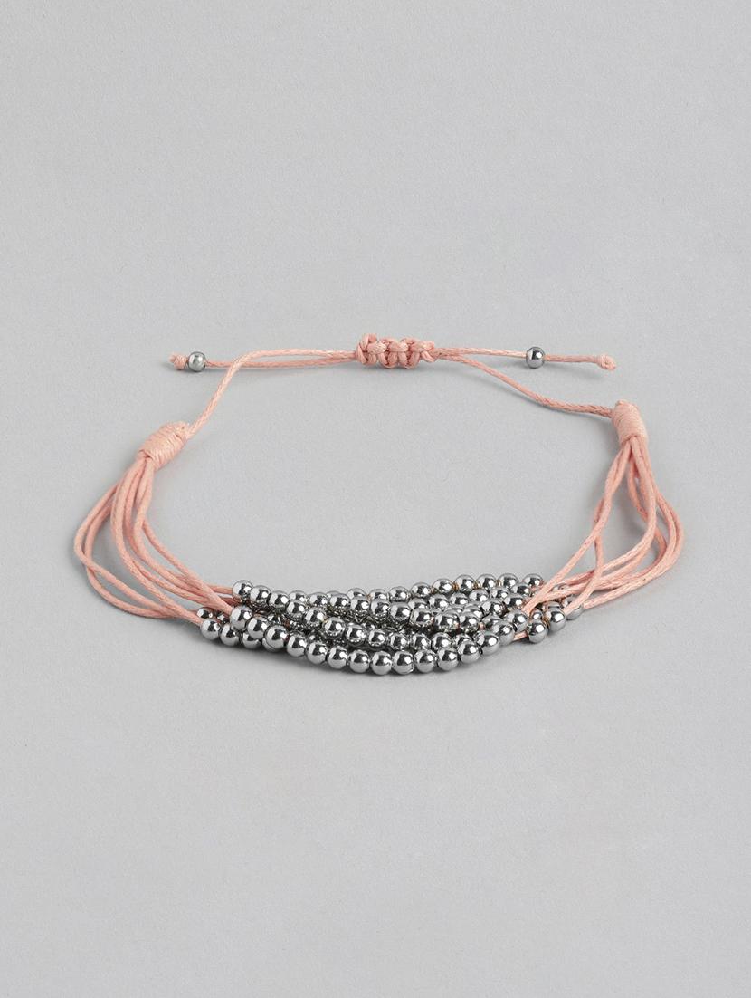 pink metal beaded bracelet - 21341468 -  Standard Image - 1