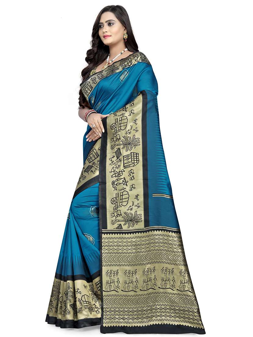 women self design bordered saree with blouse - 21341589 -  Standard Image - 1
