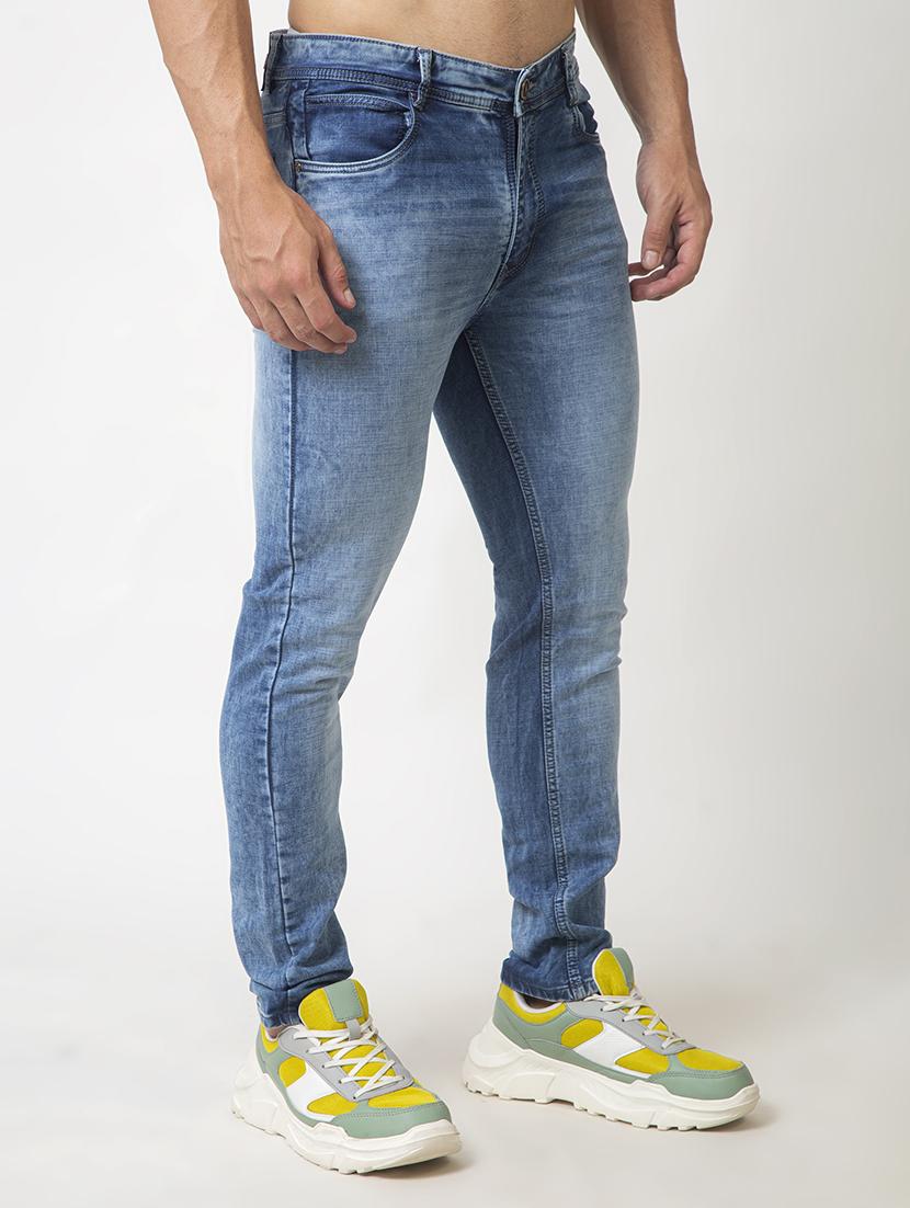 men mid rise plain slim fit jeans - 21341625 - Standard Image - 1