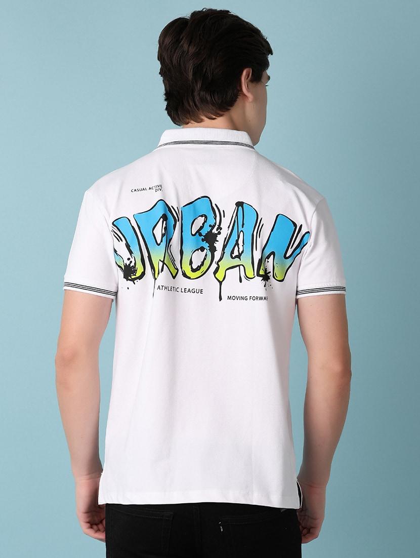 men back print short sleeves polo t-shirt - 21341737 - Zoom Image - 0