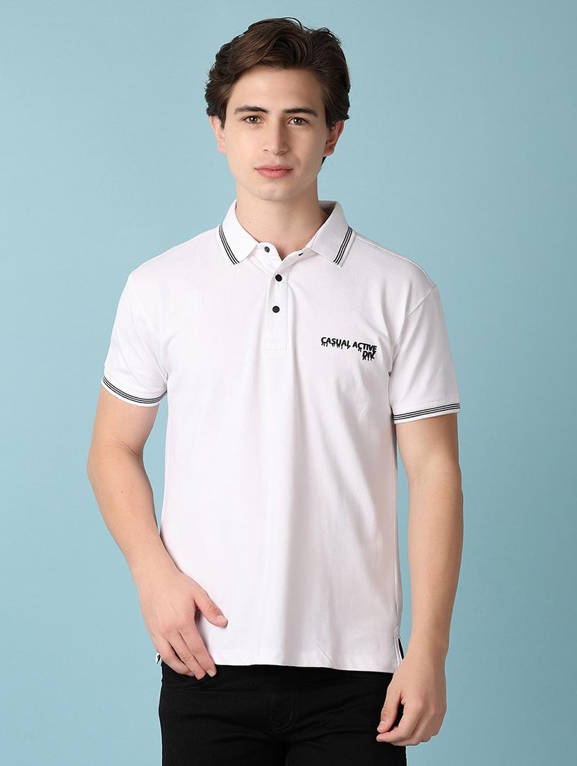 men back print short sleeves polo t-shirt - 21341737 - Standard Image - 1