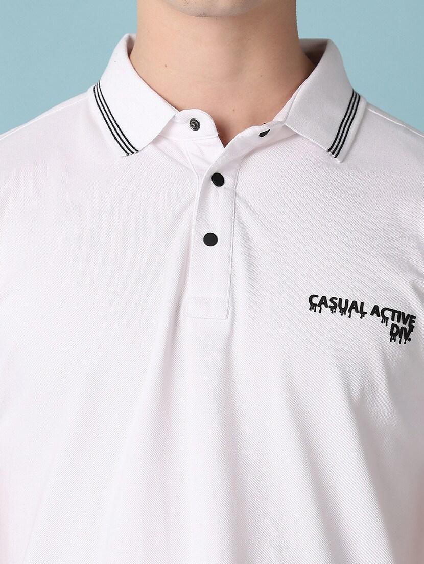 men back print short sleeves polo t-shirt - 21341737 - Standard Image - 4
