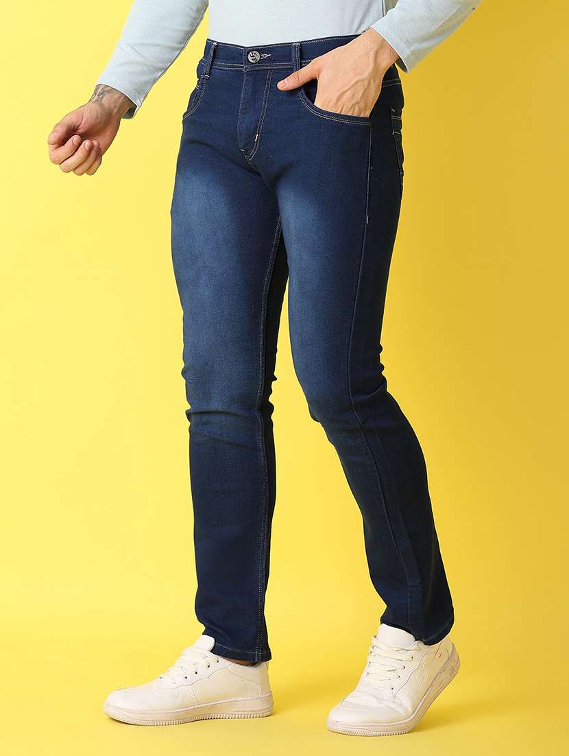 Men Mid Rise Plain Jeans