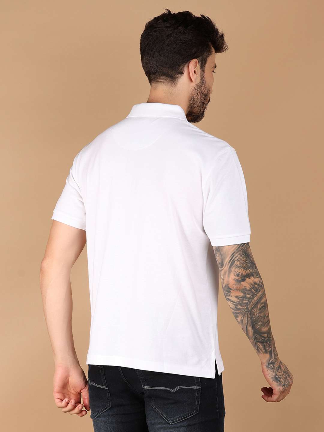 men solid cotton polo t-shirt - 21341790 -  Standard Image - 6