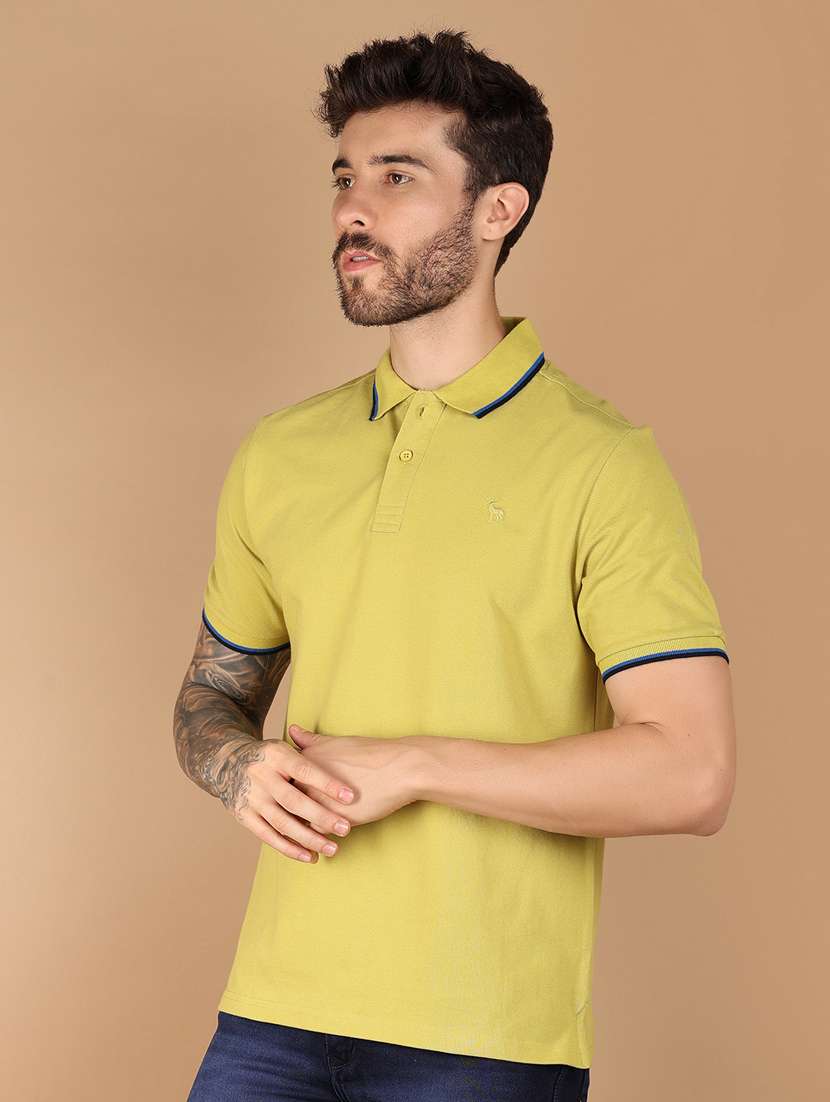 men polo neck solid t-shirt - 21341793 -  Standard Image - 1