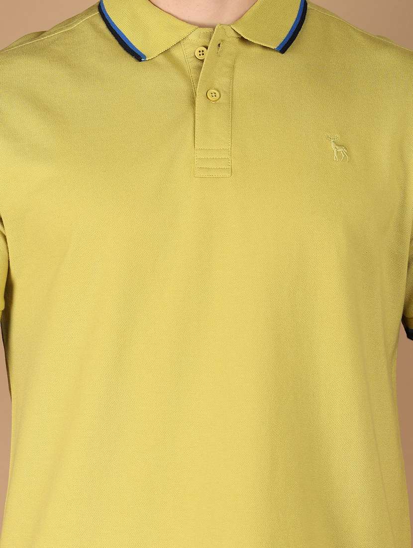 men polo neck solid t-shirt - 21341793 -  Standard Image - 4