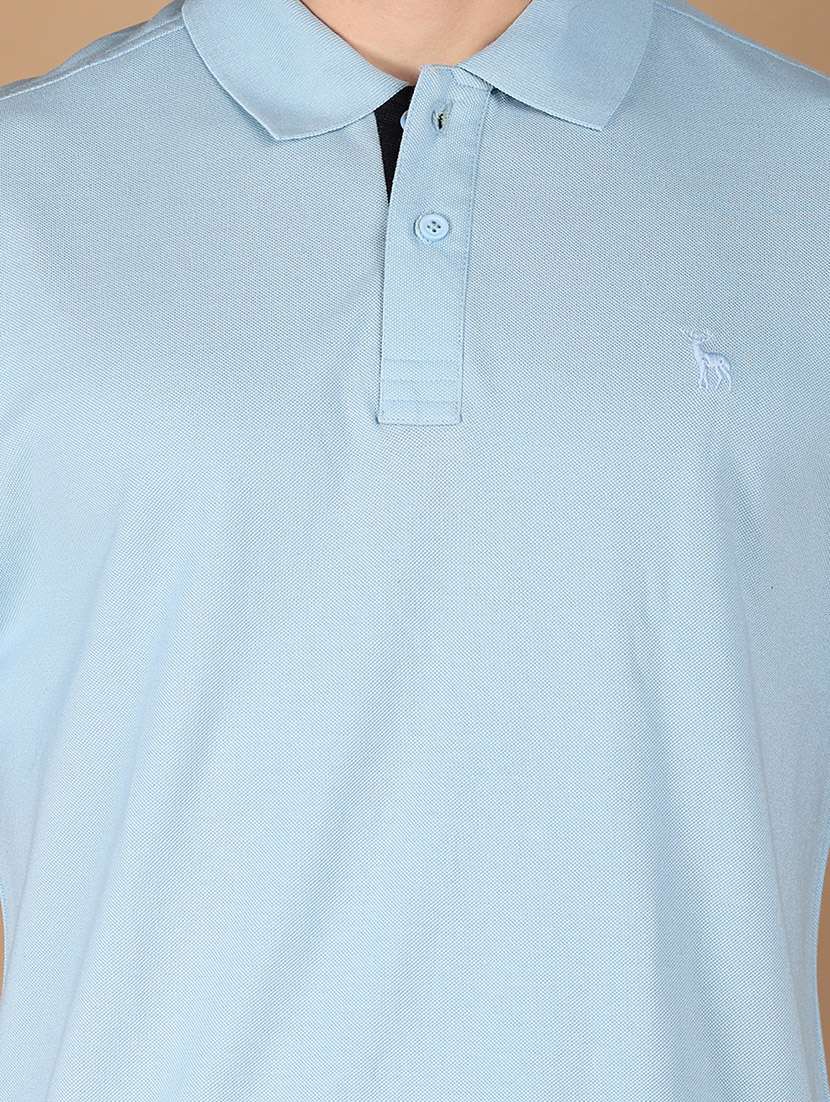 men polo neck solid t-shirt - 21341799 -  Standard Image - 4