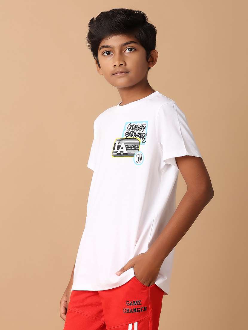 boys placement print cotton t-shirt - 21341820 -  Standard Image - 1