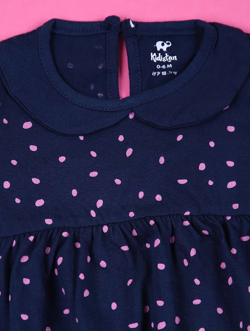 girls navy blue printed frock - 21341865 - Standard Image - 4