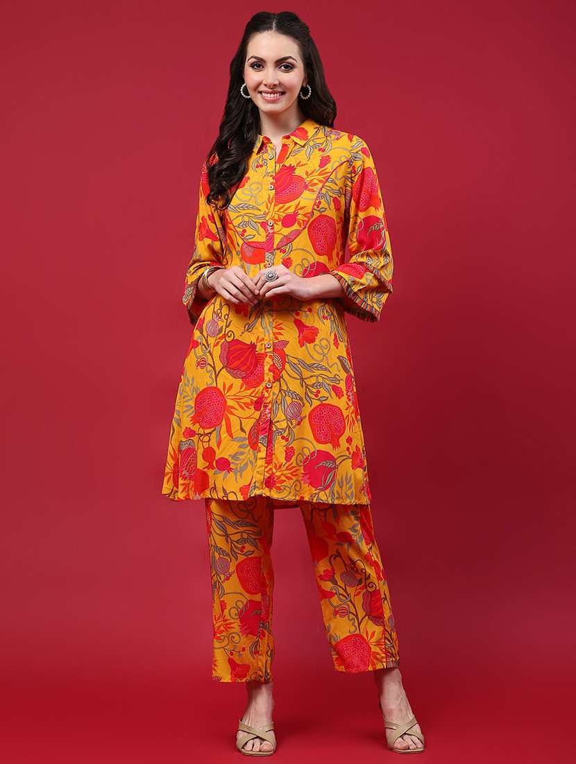 mustard rayon coord set