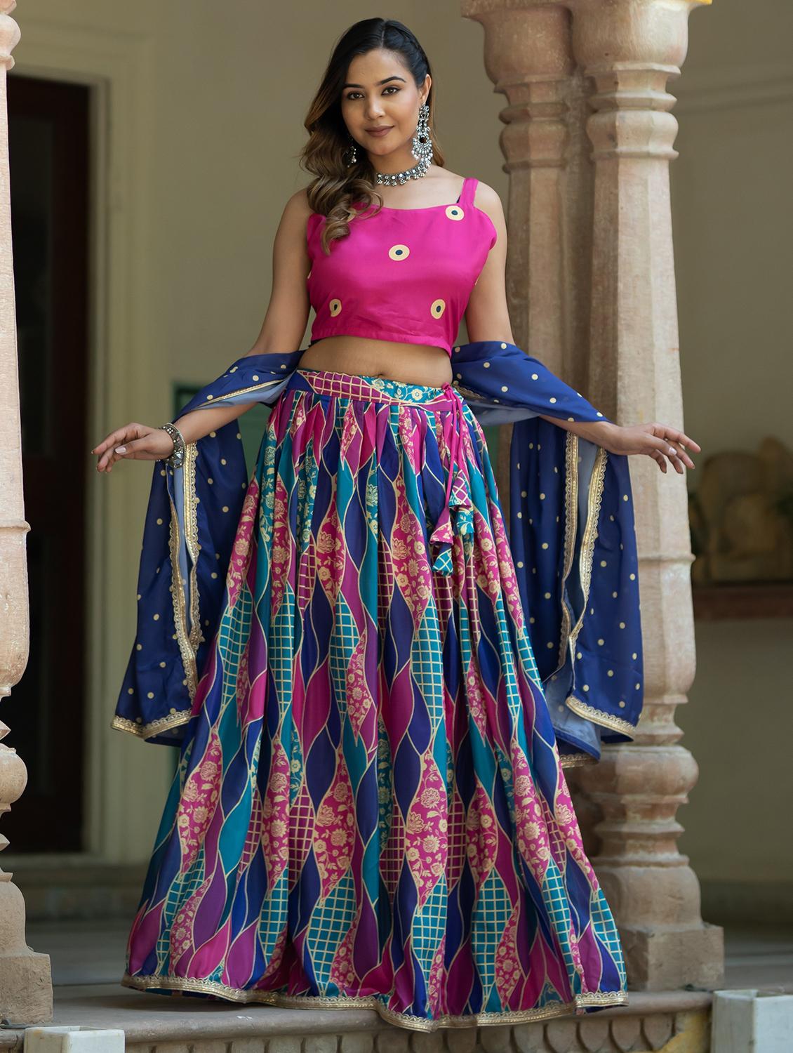 women semi-stitched lehenga choli with dupatta - 21342270 - Zoom Image - 0