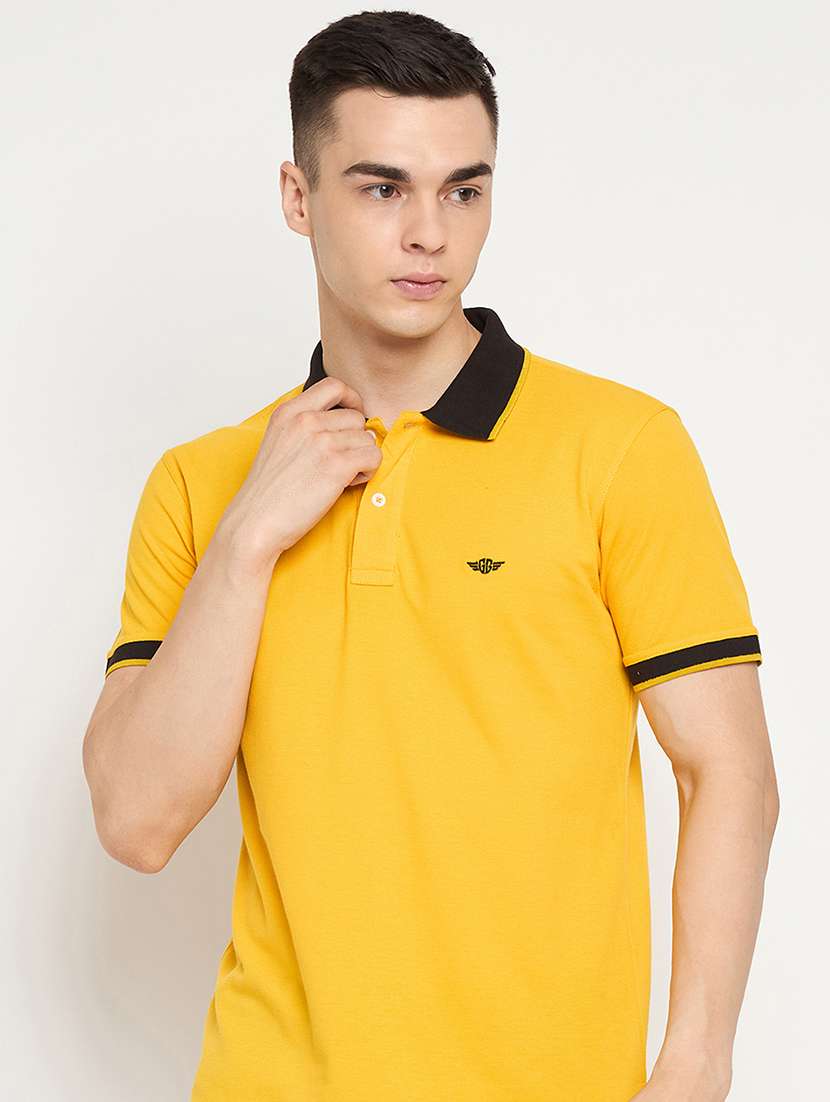 men polo neck solid t-shirt - 21343884 -  Standard Image - 1