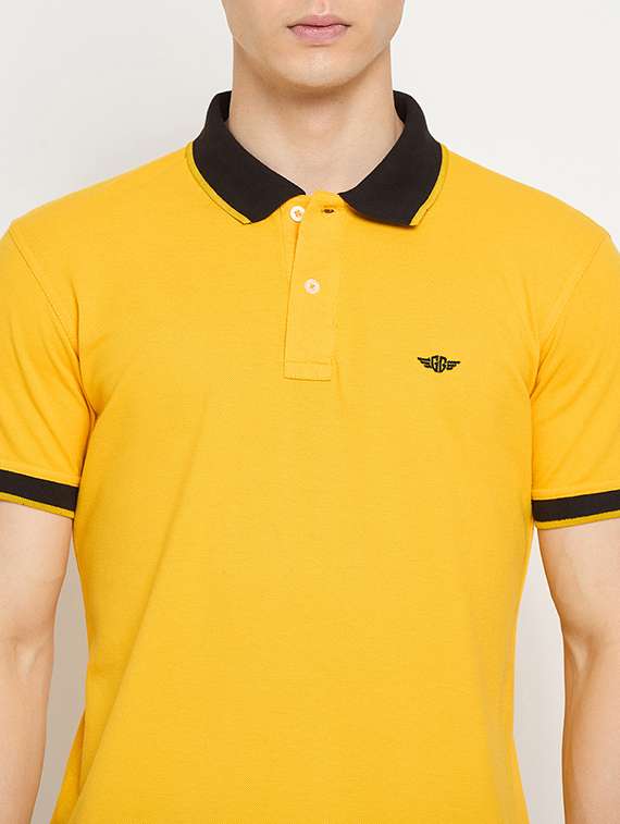 men polo neck solid t-shirt - 21343884 -  Standard Image - 4