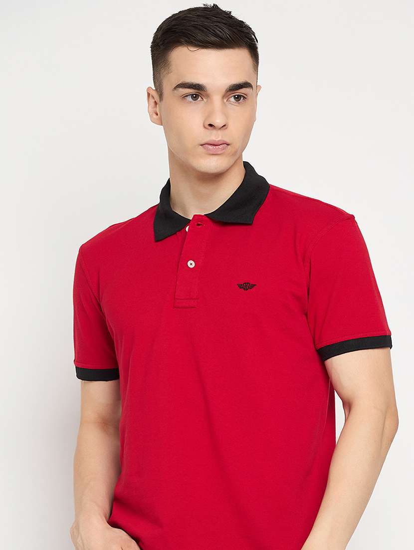 men polo neck solid t-shirt - 21343888 -  Standard Image - 1