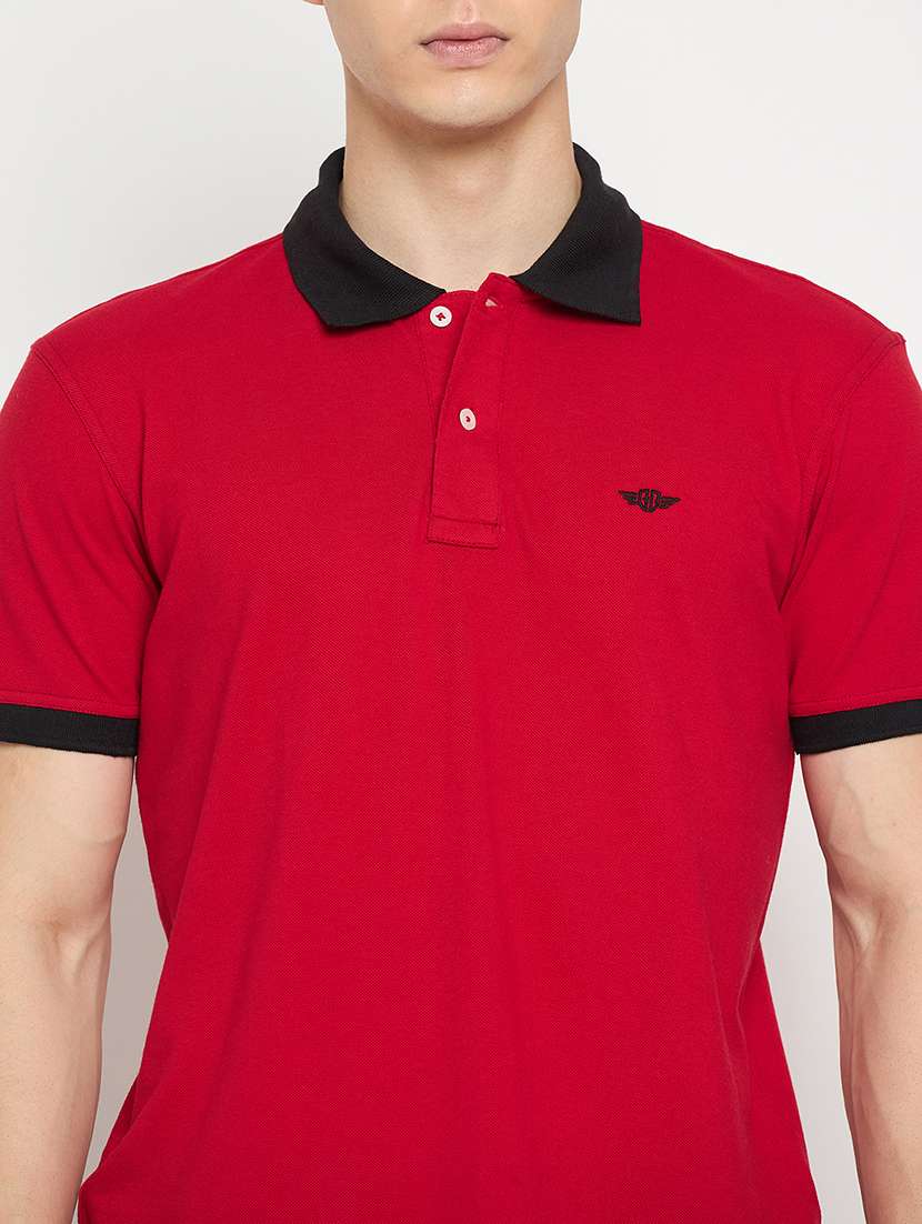 men polo neck solid t-shirt - 21343888 -  Standard Image - 4